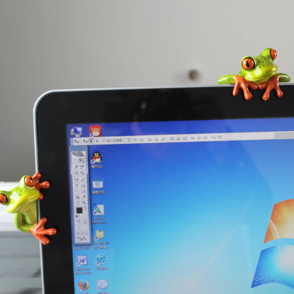 Artificial Resin 3D Craft Frog Decoration Home Decor Office Desk Computer Decoration Gift Favor DIY Handcraft Orgnement 
