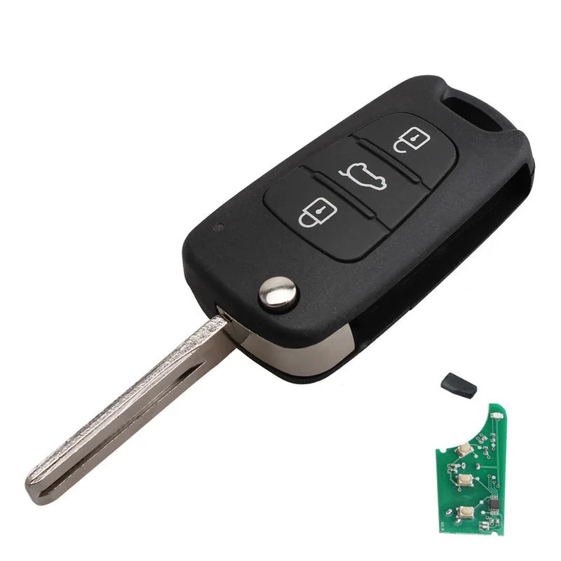 Black 3 Buttons Replacement Flip Folding Remote Key Fob Fit For font b KIA b font