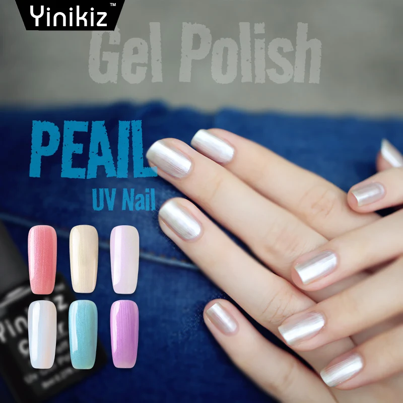 

Yinikiz 6 Colors Soak Off Shiny Sea Shell LED UV Gel Nail Polish Pearl Gel Varnish Long Lasting Nail Gel Lacquer
