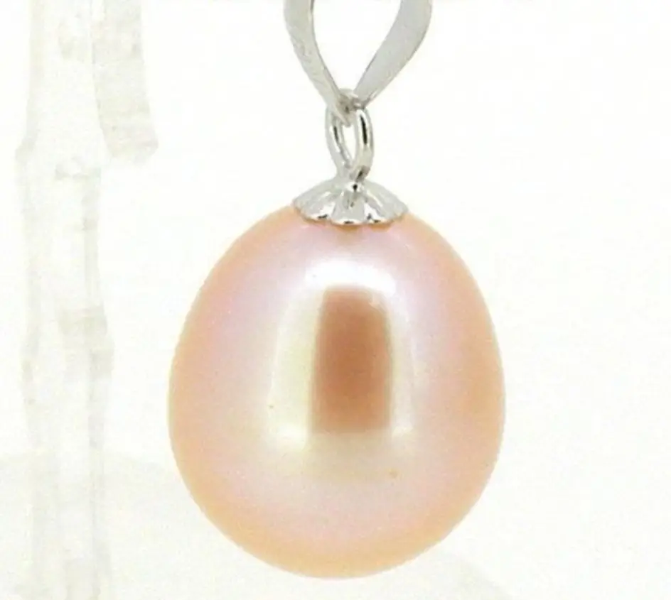 beautiful south sea 11x13 mm pink drop pearl pendant necklace 925silver MARK | Украшения и аксессуары