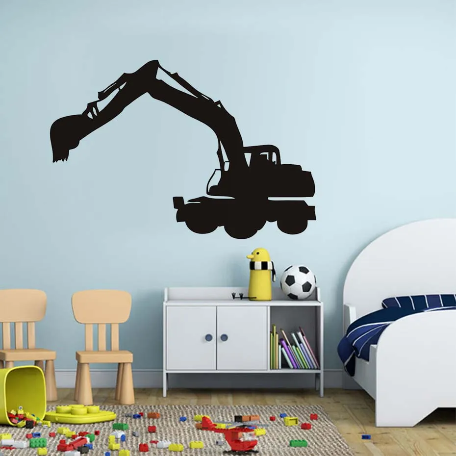 Aliexpress.com : Buy Boy's Bedroom Wall Art Decal Digger Truck Vinyl Wall Sticker Removable ...