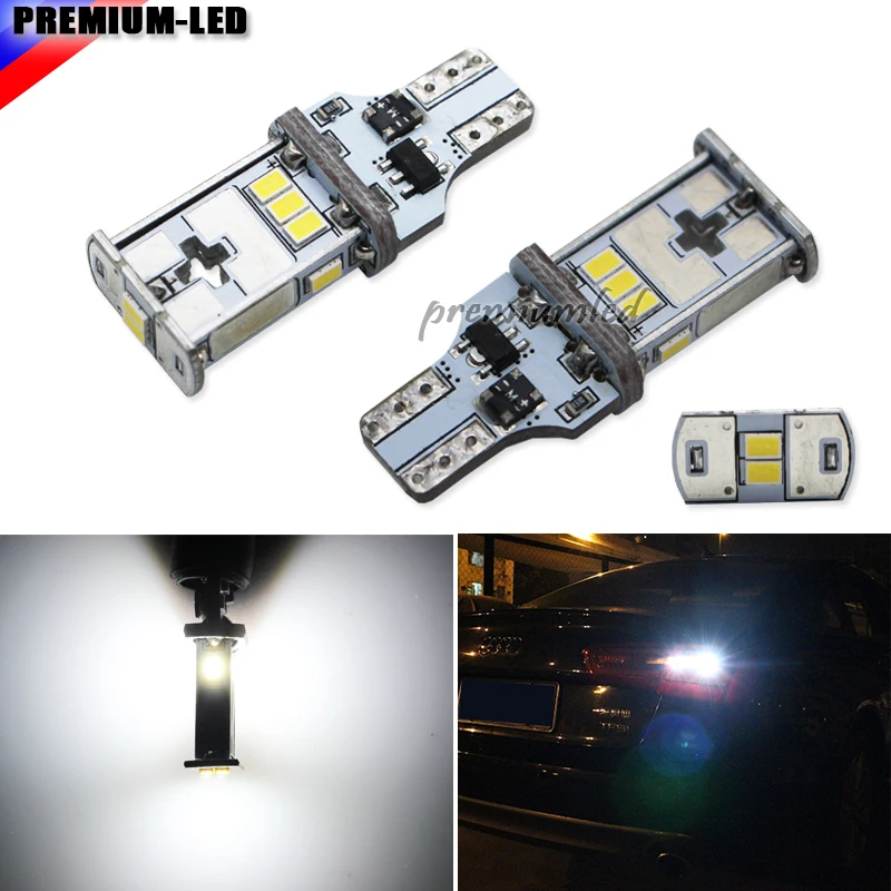 

2pcs T15 W16W LED Canbus Bulb Error Free 10-LED 3020 Extremely Bright 912 921 Car LED Back-up Light Auto Reverse Lamp Bulb,white