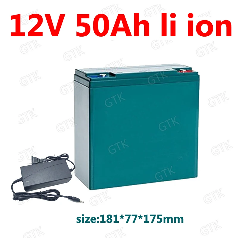 Водонепроницаемый 12v 50ah литий-ионный аккумулятор 12v 50ah литий-ионная батарея BMS 3S для Светодиодный светильник поиск светильник инвертор ксенон+ 5A зарядное устройство