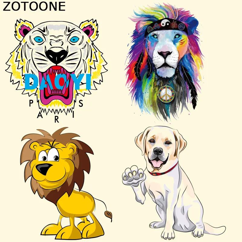

ZOTOONE Dog Tiger Parches Ropa Easy Print By Household Irons A-Level Washable New T-Shirt Diy Decoration Appliques on Clothes E