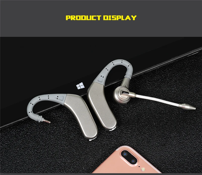 Fineborn Ergonomic Over-ear Wireless Bluetooth Earphones with Mic Voice Prompt Handsfree Business Headphone for Smartphone Music (4)