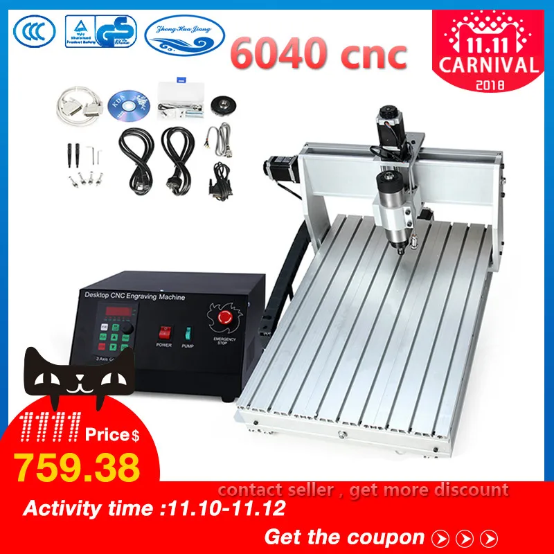 CNC 6040 2.2KW 3 axis CNC router CNC wood carving machine USB Mach3 control Woodworking Milling Engraver Machine with Cooled/Air CNC 6040 2.2KW 3 axis CNC router CNC wood carving machine USB Mach3 control Woodworking Milling Engraver Machine with Cooled/Air