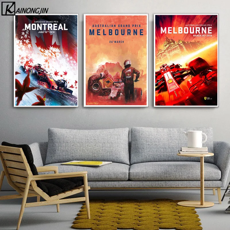 

Poster Super Racing Car F1 Grand Prix World Wall Art Canvas Painting Posters and Prints Room Decorative Home Decor