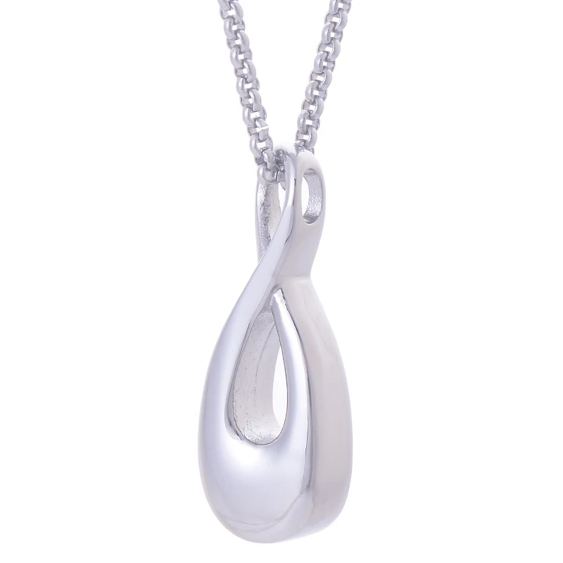 

Silver Color stainless steel infinity pendant necklace for women fashion memorials Cremation Urn necklaces jewelry