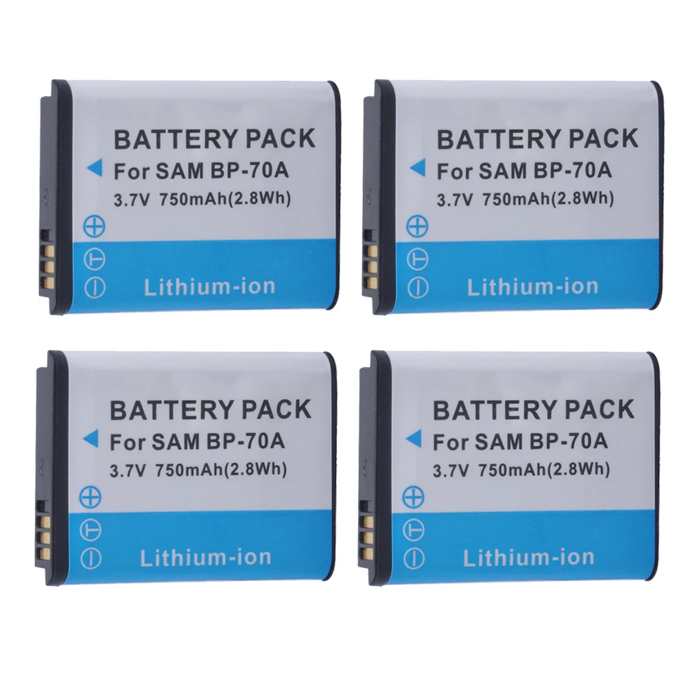 Batmax 4 Pcs Bp-70A Bp70A Batteria Per Samsung St95 St100 St6500 Sl50 Sl600 Tl205 Wb30F Wb35F Dv150F Es65 Es67 Mv800 Pl80