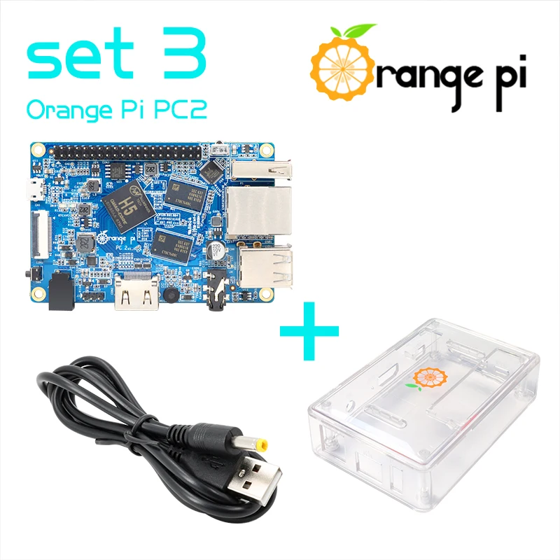 

Orange Pi PC2 SET3 Orange Pi PC2+ Transparent ABS Case +Power Cable, Supported Android,Debian