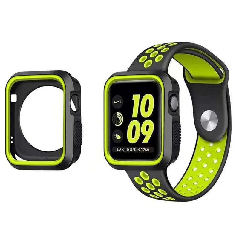 For Apple Watch Case 38mm 42mm Shock-proof Silicone Case Full Body Protective Bumper Cover for iWatch Series 3 Series 2 Series 1