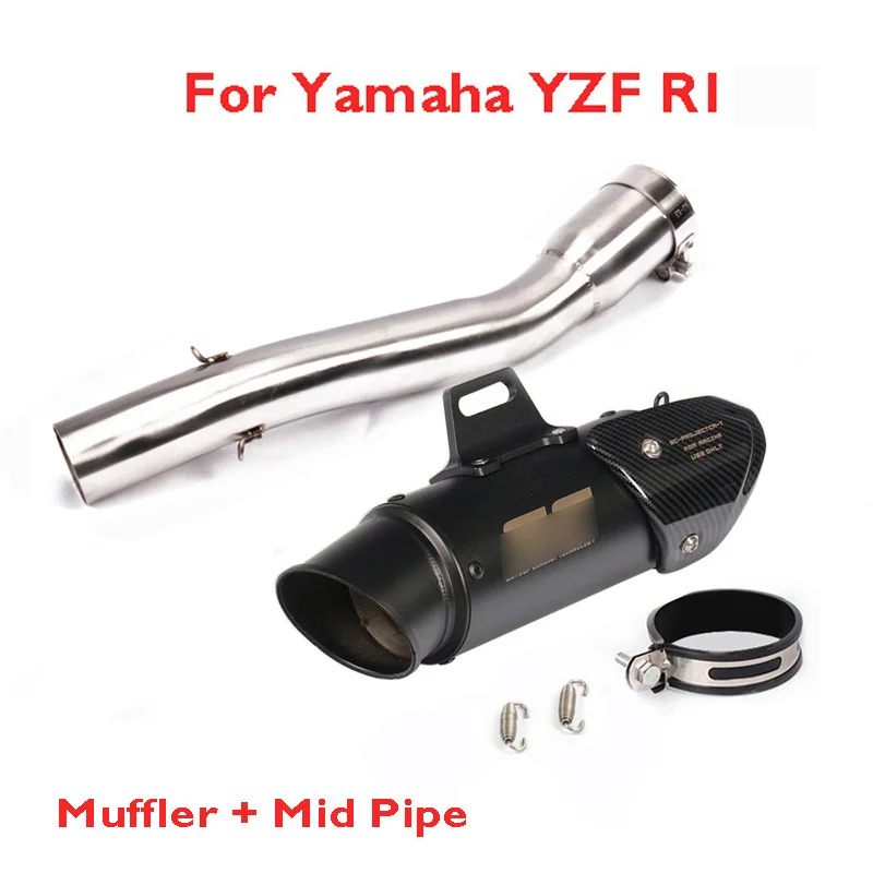 

R1 Exhaust System Exhaust Muffler Escape Mid Link Connect Tube Slip on R1 Motorcycle Exhaust System for Yamaha YZF R1 1998-2002