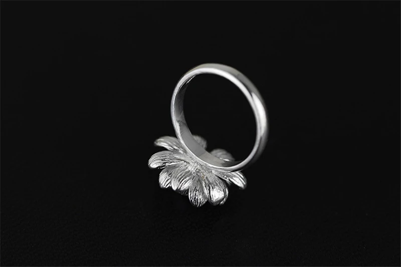 Lotus Fun реальные стерлингового серебра 925 натуральный жемчуг ручной работы дизайнер ювелирных украшений цветущие цветок лотоса женские Кольца Bijoux