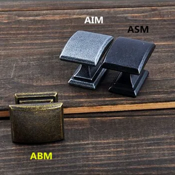 

Rustico Retro distress furniture knobs bronze cabinet drawer knob pull antique iron dresser door handles antique black pulls