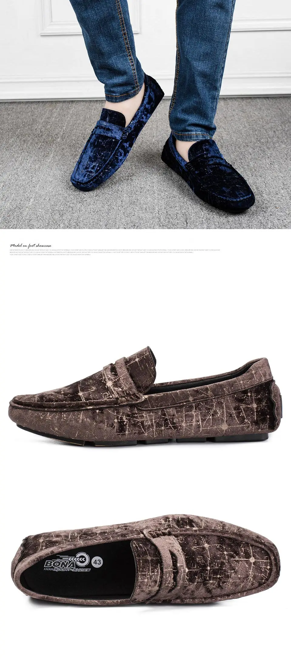 BONA/Новое поступление; мужские повседневные туфли в классическом стиле; мужские водонепроницаемые туфли без застежки; мужские лоферы из флока; легкие мягкие удобные туфли для молодых мужчин
