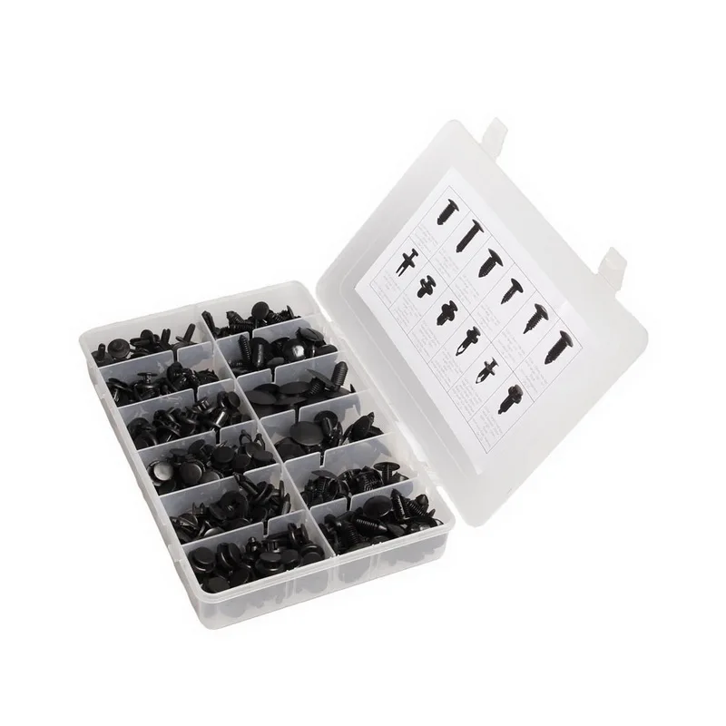 

240 Pcs Push Retainer Set Automotive Black Nylon Push Type Retainer Assortment Kit for Toyota GM Ford Honda Peugeot Chrysler