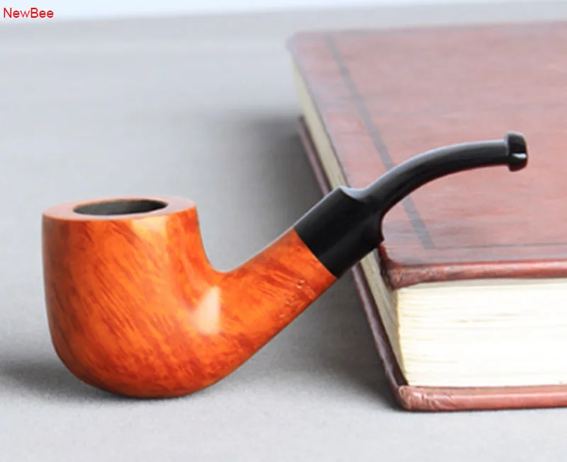 2 newbee small size briar wood tobacco pipe with 3 mm metal filter good quality smoking pipe for beginner smoker