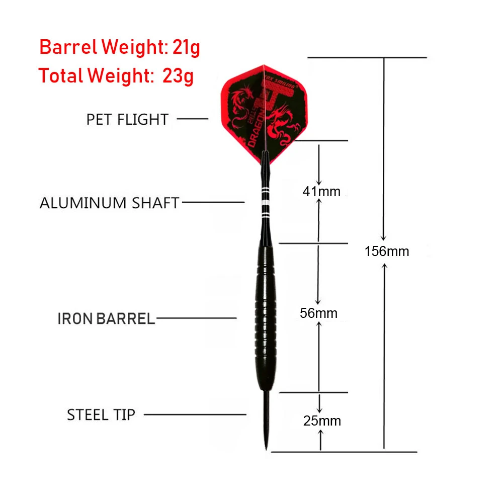 Fox Smiling 3 шт. 23 г профессиональный стальной наконечник Дартс с алюминиевым валом хорошего качества(отправка 3 шт полетов в подарок
