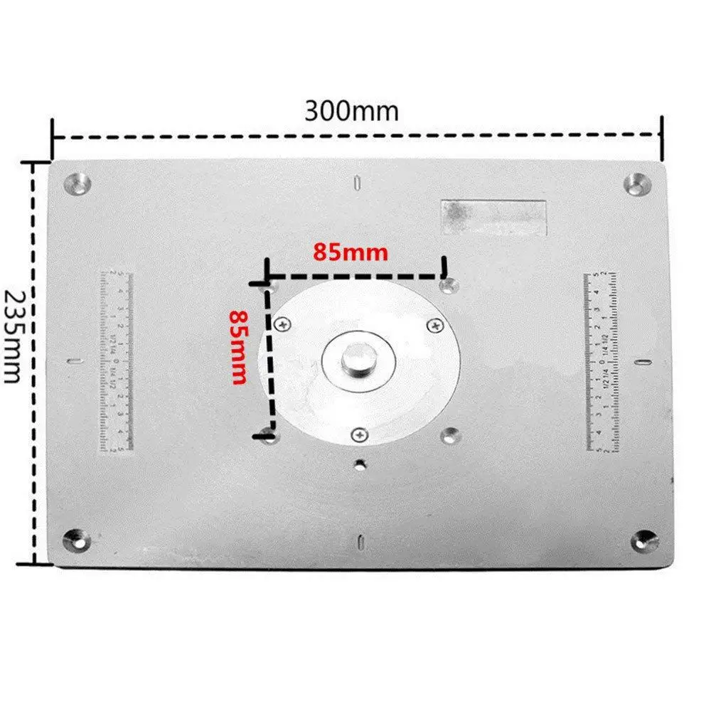 

Aluminum Alloy Router Table Insert Plate For Popular Router Trimmers Models Engraving Machine DIY Woodworking Benches T-wrench