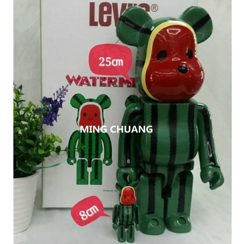 

2Pcs/Set11 Inches Be@rbrick 400% Bearbrick Watermelon Strawberry Gloomy PVC Action Figure Collectible Model Toy D187