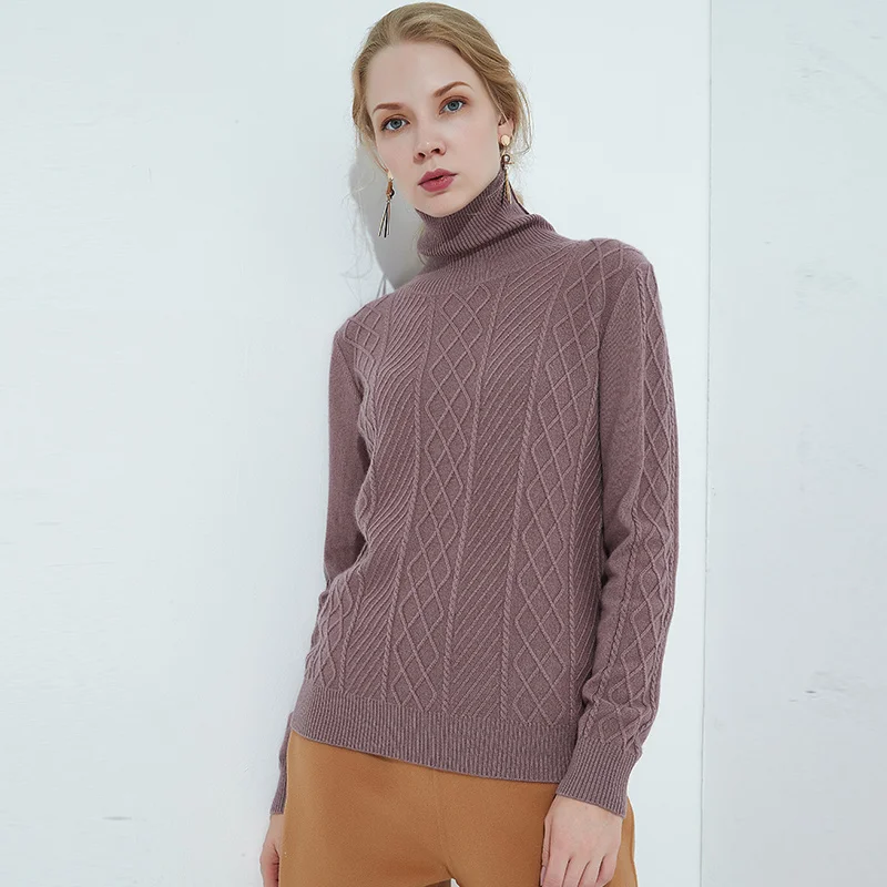 

zocept High Quality Cashmere Sweater Women 2018 Winter Autumn Full Sleeve Soft Warm Pullover New Female Ribbed Twisted Knit Tops