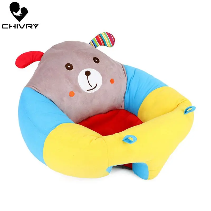 Chivry Infant Baby Sofa Baby Learning Chair Plush Toy PP Cotton Feeding Chair Cute Cartoon Kids Baby Soft Seat Gift for 0-3T