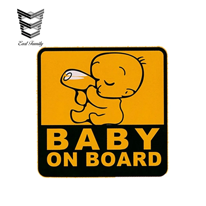 

EARLFAMILY 13cm x 13cm Car Styling "Baby On Board" Vehicle Safety Reflective Bumper Decal Keep Distance Waterproof Accessories