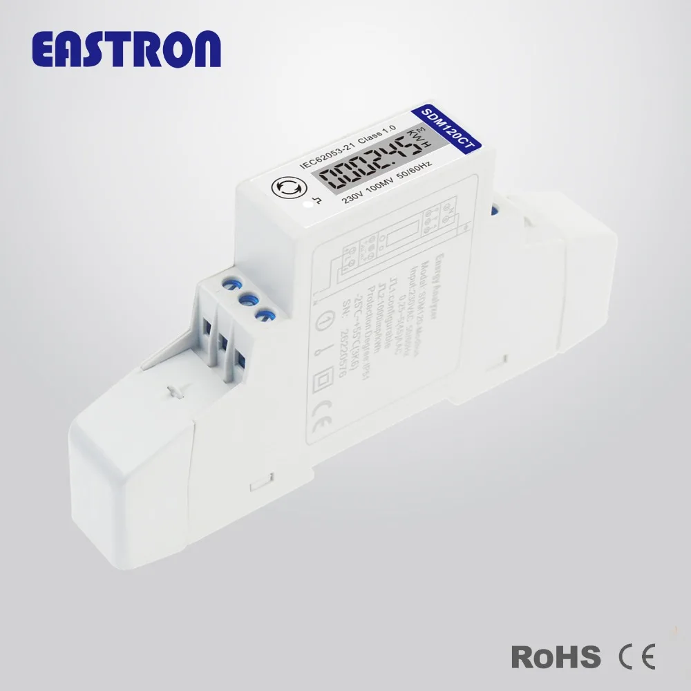 SDM120CT-MV+ ESCT-TU16 100A/0,1 V, 230 V, 1 фаза 2 провода, герметичная крышка, Импульсный/Modbus выход, измерение кВтч, V, A, P, F, PF и т. Д