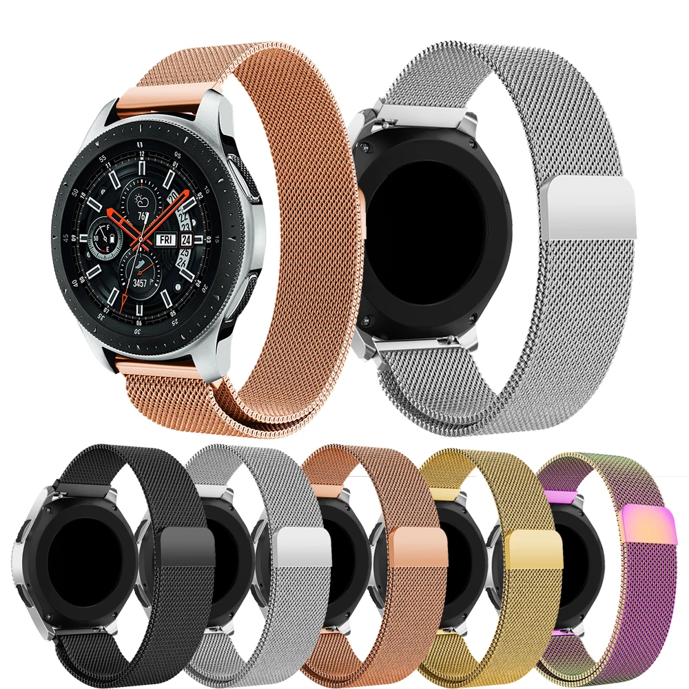 

Magnetic Milanese Loop Bracelet Stainless Steel band For Samsung Galaxy Watch 46mm SmartWatch Band Strap Bracelet Wristband 22MM