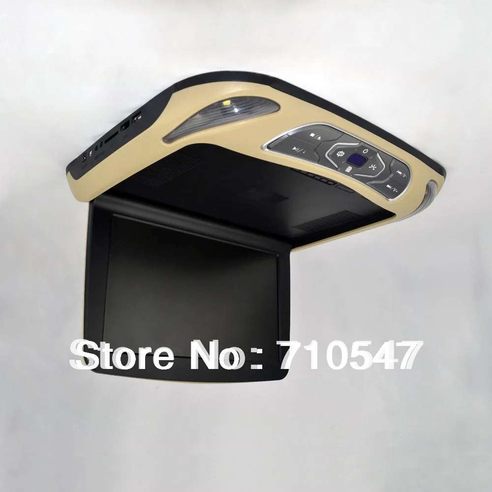 10.2 inch Flip down DVD Player Roof Mount Car Monitor with Beige Grey