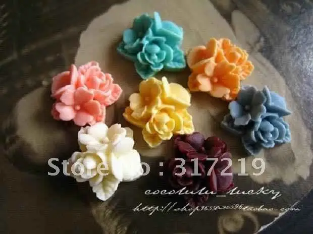 

16MM mixed colors resin flower pendant for jewelry decoration Resin Cabochon!! 100pcs