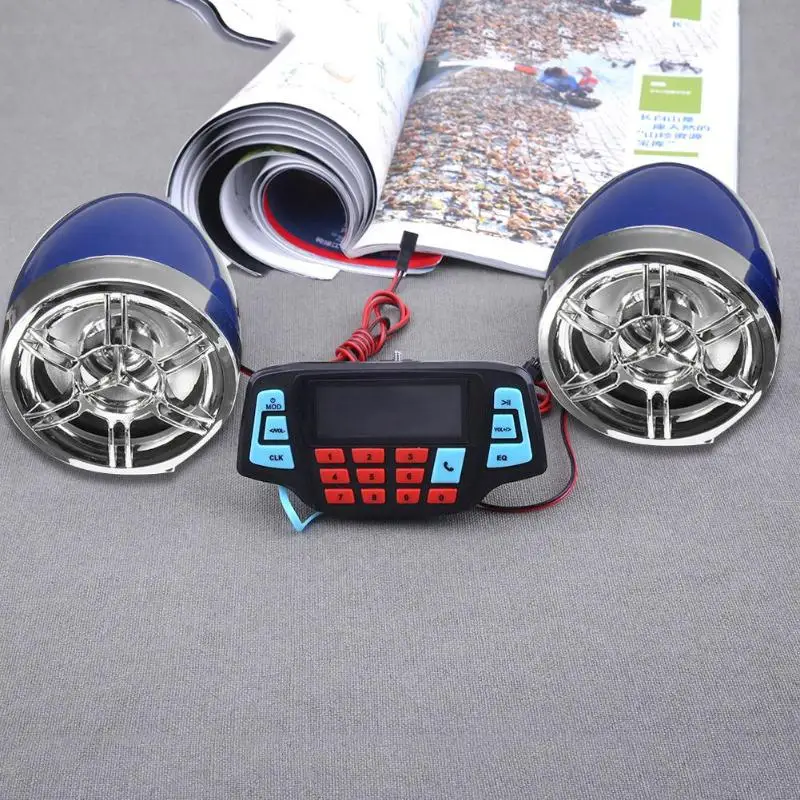 Bluetooth MP3 плеер VODOOL на руль мотоцикла динамик звуковая система для USB TF FM радио