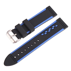 BEAFIRY мягкий силиконовый резиновый ремешок для часов Strap20 22 24 мм водонепроницаемый ремешок для часов черный синий черный красный черный белый - Цвет ремешка: black blue