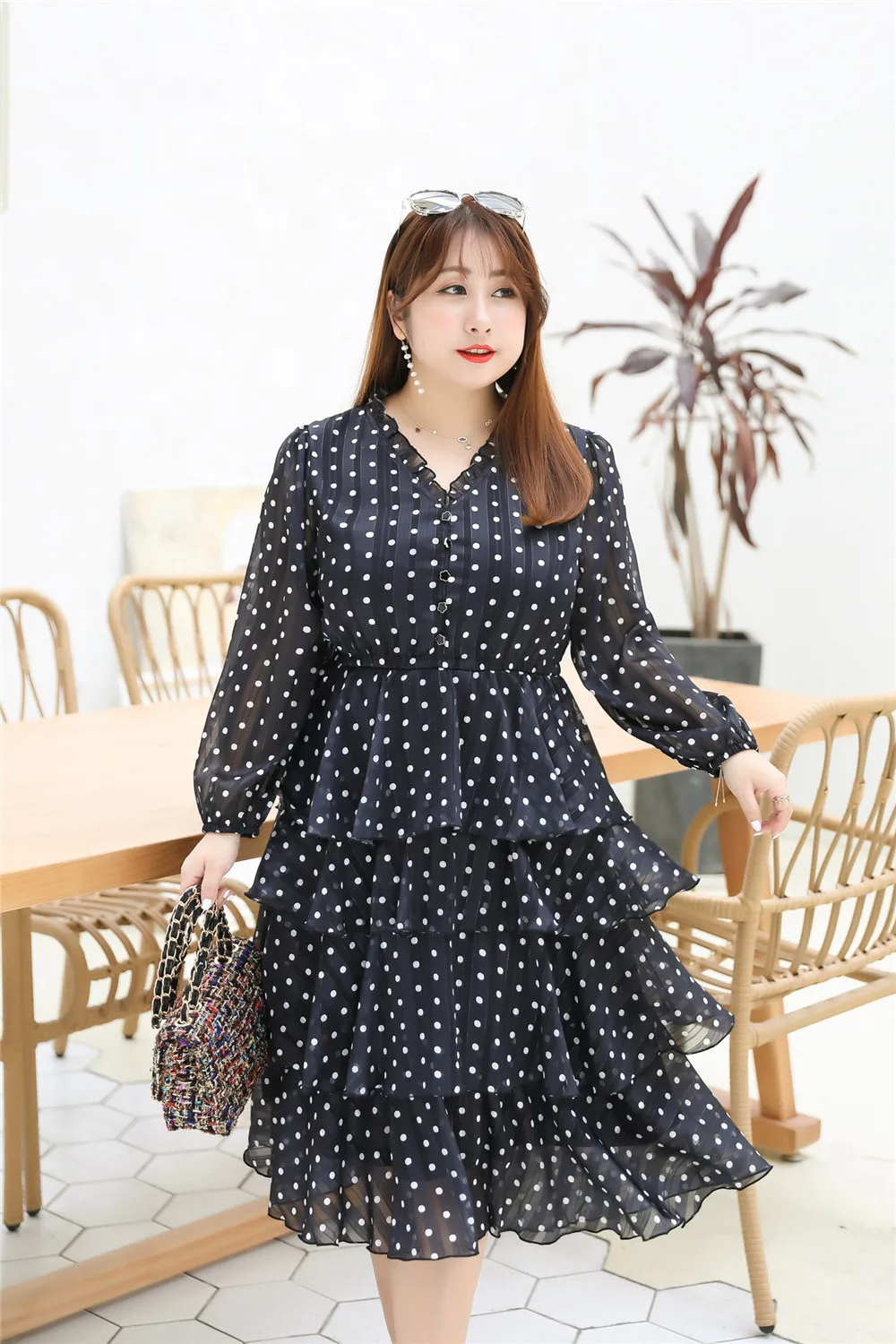 plus size frill dress