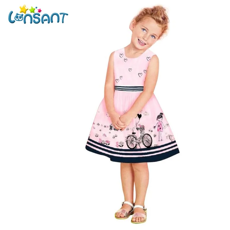 

LONSANT Dresses Vestidos Mujer Sleeveless Princess Party Dress Vestido De Festa Infantil Pageant Baby Girls Clothes Dropshipping