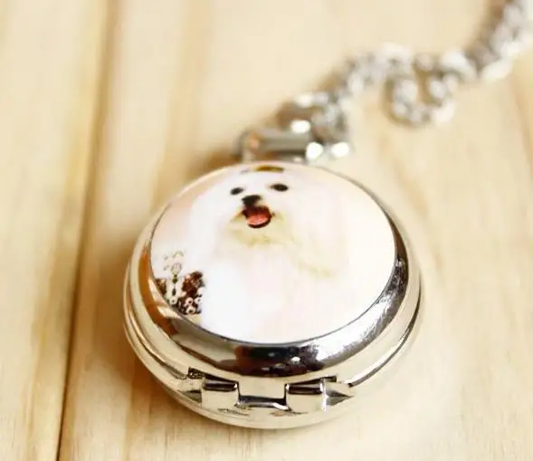 Женские кварцевые карманные часы с рисунком в виде пуделя|necklace cosplay|necklace muranowatch tv |