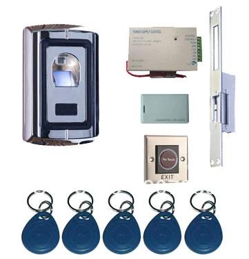 

Complete One Door Biometric Fingerprint Access Control System Kit with Long Plate Strike