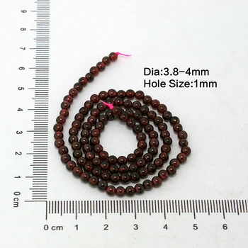 

3.8-4mm Garnet Round Stone Beads Natural Beads 15'' For Necklace/Bracelet DH-BTB056-62