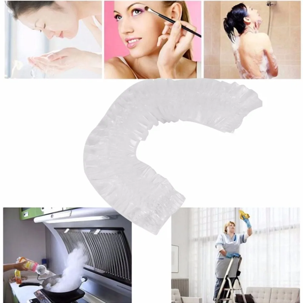 20 pcs مرونة المتاح حمام الشعر المرأة/الرجال حمام أداة المتاح واضح سبا صالون الشعر أداة المنزل دش الاستحمام المنتج