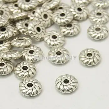 

Antique Silver Tibetan Silver Gear Spacer Beads, Lead Free & Cadmium Free, about 6mm in diameter, 2mm thick, hole: 1mm