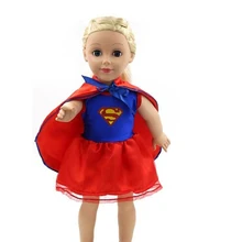American Girl Doll Clothes Superman Cosplay Costume Doll Clothes for 18 inch Dolls Baby Doll Accessories