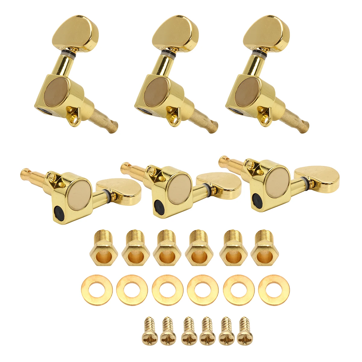 

1Set 3R3L Gold Guitar String Tuning Peg Guitar Machine Heads Tuners Semicircle Button Electric Acoustic Guitar Parts Accessories