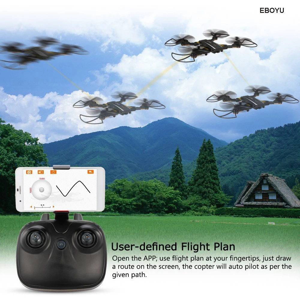 EBOYU TKKJ TK116W 4CH 720 P широкоугольная камера Wifi FPV складной Дрон высота удержания один ключ возврат g-сенсор селфи-Квадрокоптер RTF