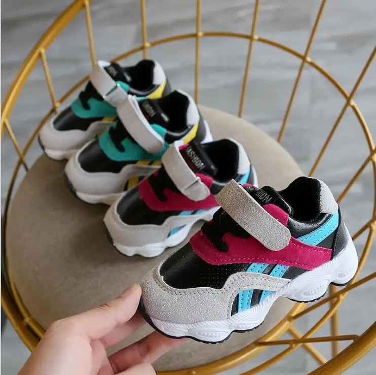 Children Sports Shoes Boys Girls Spring Damping Outsole Slip Patchwork ...