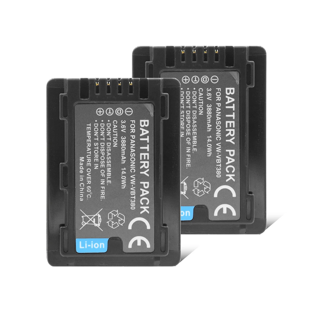 Перезаряжаемые VW-VBT380 Камера Батарея для Panasonic HC-VXF999 VXF990 VX980 VX1K VX981 HC-W570 HC-W580 HC-W850 Bateria батареи