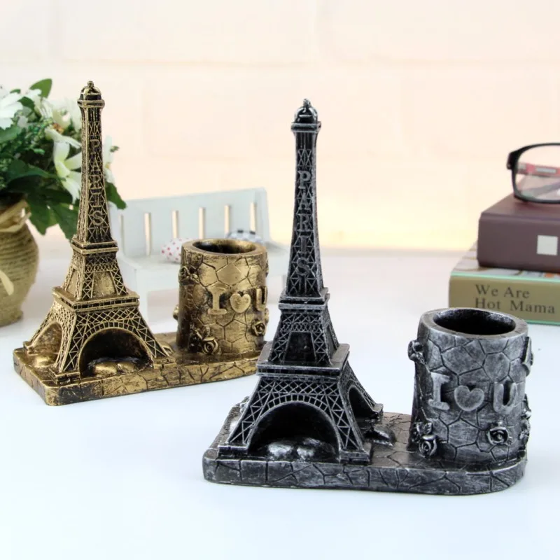 Vintage Eiffel Tower Pen Holder European Style Tower Pencil Holder as