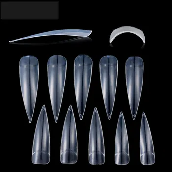 

10 bags Extra Long Stiletto Nails 500Pcs/bag Long Sharp False Nail Art Tips Acrylic Salon White Natural Clear Long Claw Nails