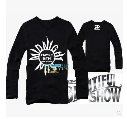 Murah Kpop Beast B2ST MINI album de sol de medianoche quinto tan bestia camiseta de manga corta bts k pop Hoodies   kaus