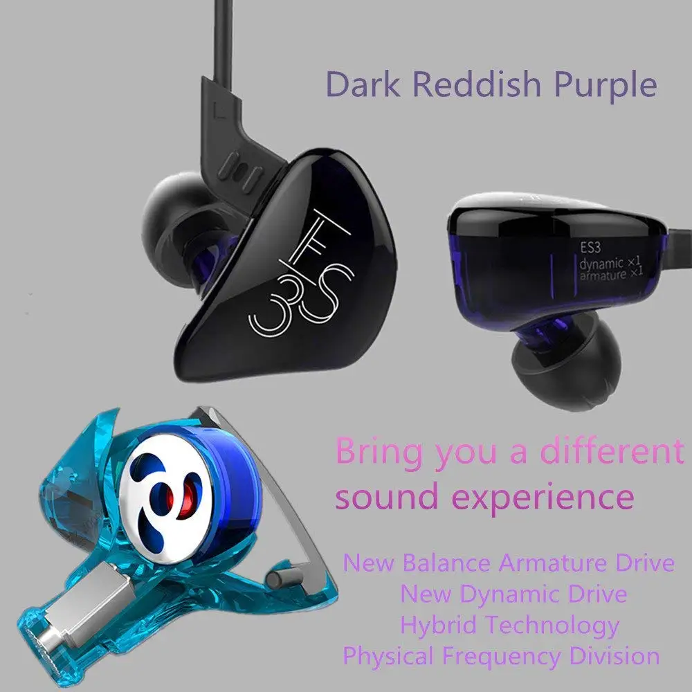 Новые наушники 1DD + 1BA гибридные HIFI DJ монитор со сменным кабелем шумоподавляющие