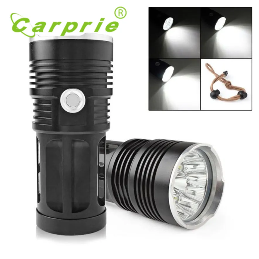 

CARPRIE 30000LM 12x CREE XM-L T6 LED Flashlight Torch 4x 18650 Hunting lanterna torch linterna camping L70502 DROP SHIP